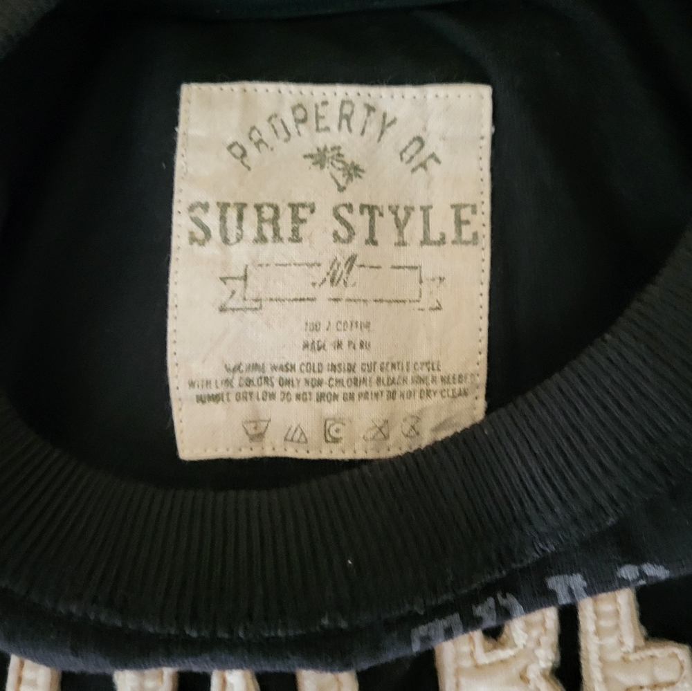 Vintage Surf Style Black Short Sleeve Tee Casual Beachwear - M - Picture 7 of 7